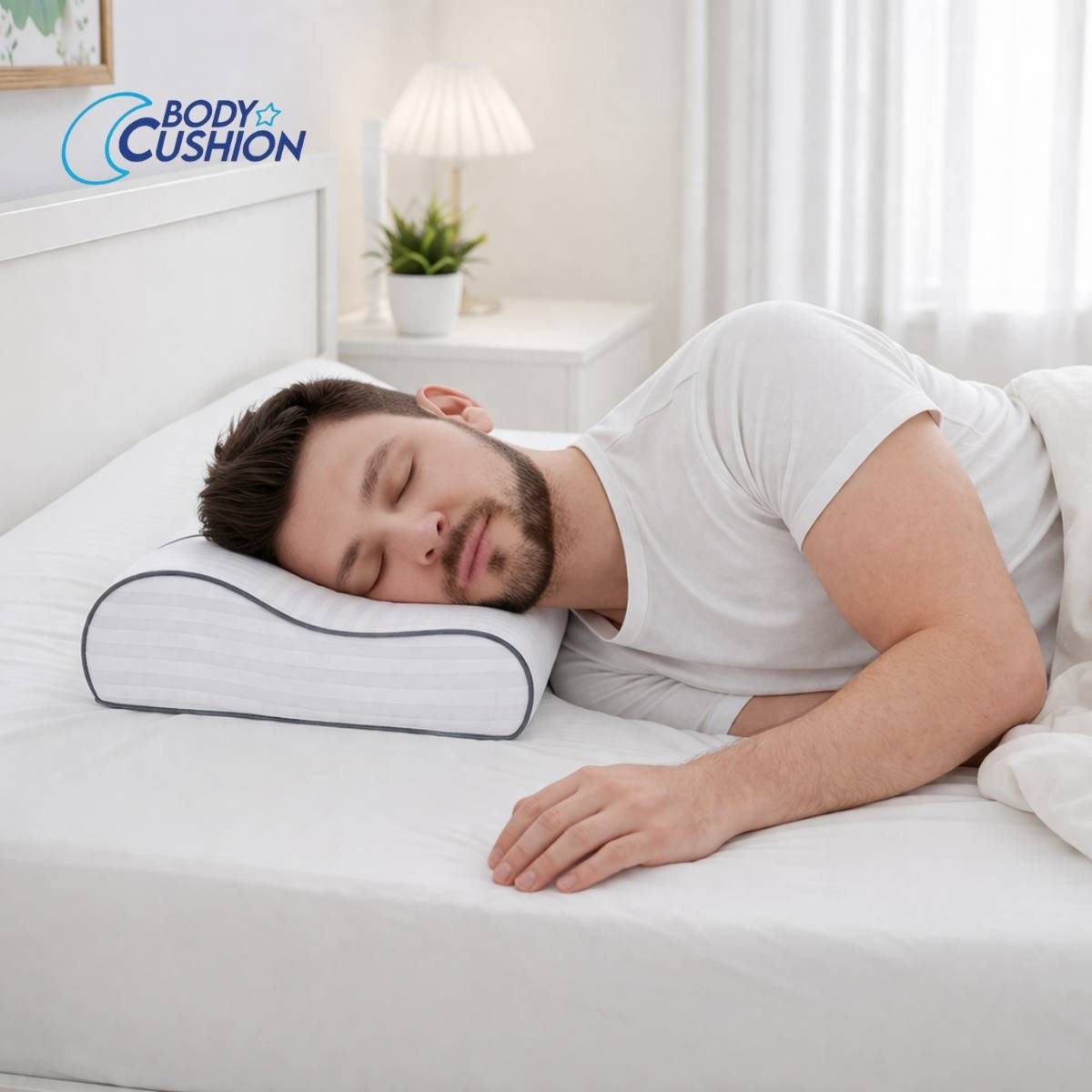 Persona durmiendo con la almohada Cervical Grande
